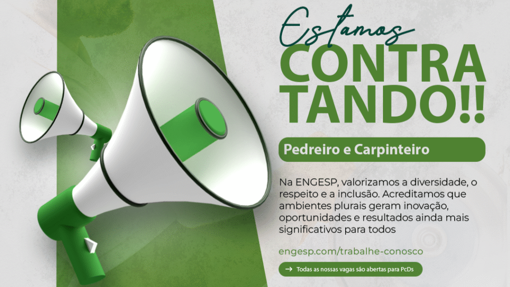 Vagas Abertas: Pedreiro e Carpinteiro