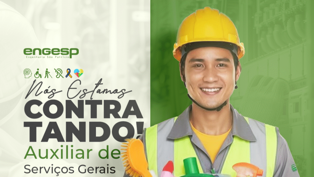 Oportunidade: Auxiliar de Serviços Gerais (ASG)