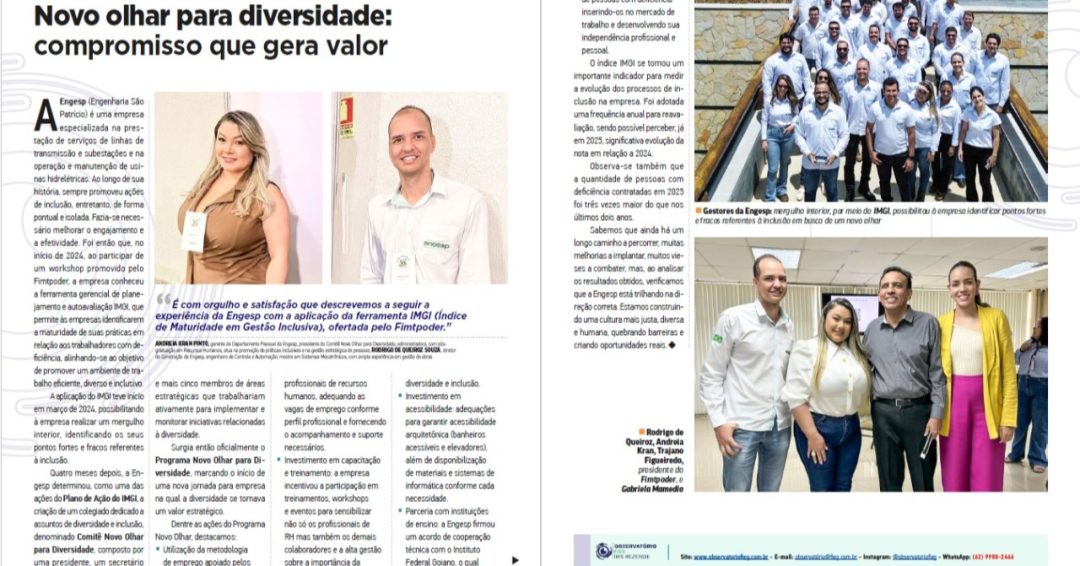 Engesp é Destaque em Edição Especial da Revista Goiás Industrial sobre Inclusão e Diversidade